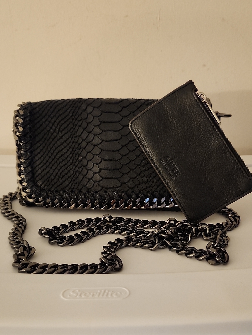 Borse In Pelle Snake Embossed Crossbody w/Free Aimee Kestenberg Card Holder